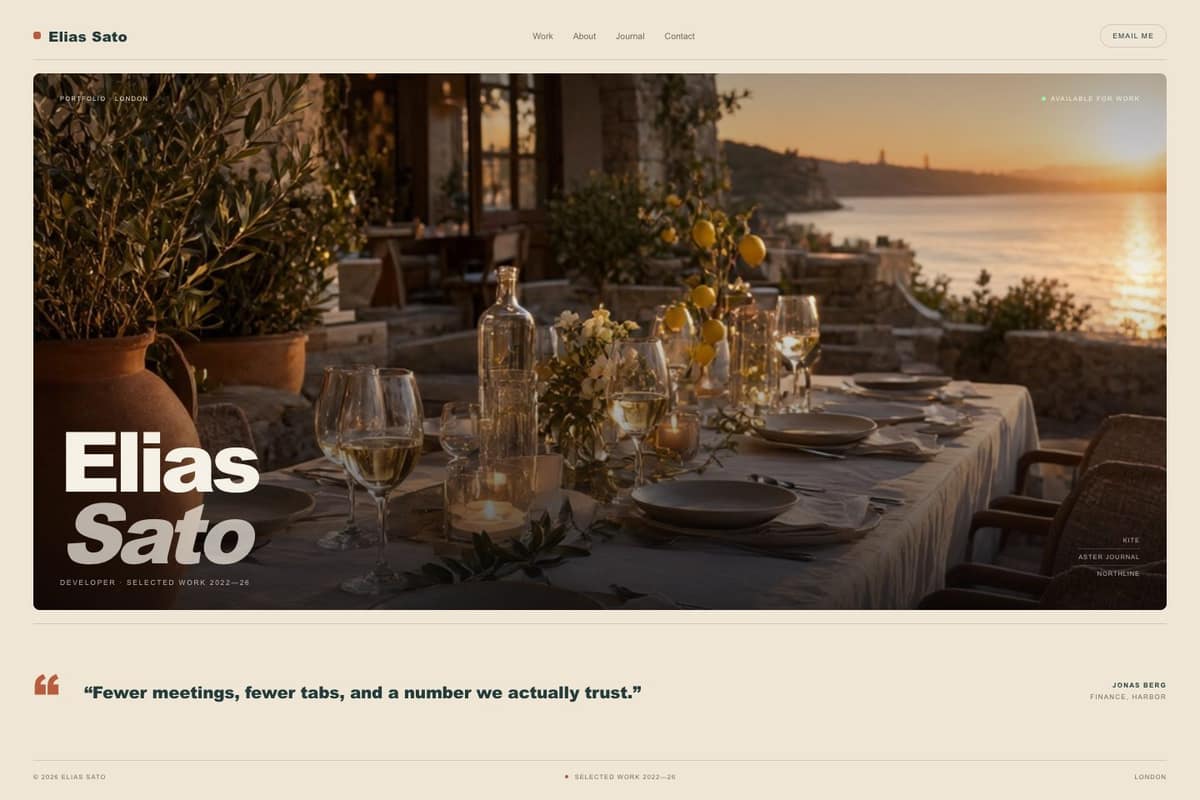 Elias Sato — full page preview