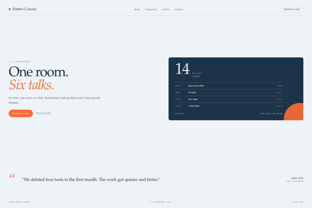 Ember Course — full page preview