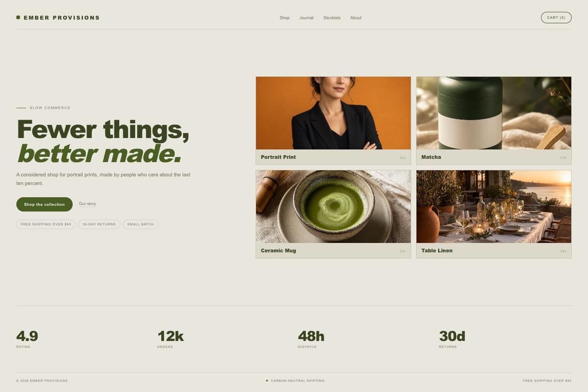 Ember Provisions — full page preview