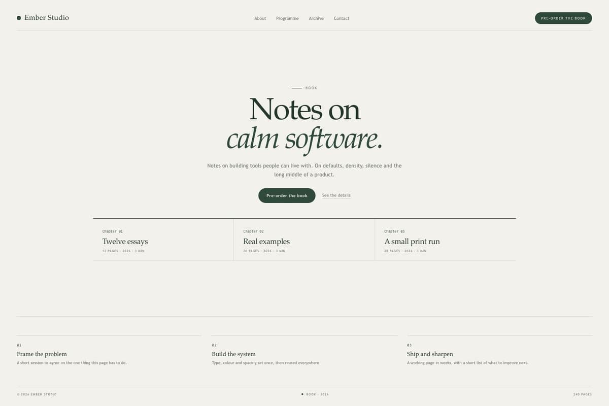 Ember Studio — full page preview