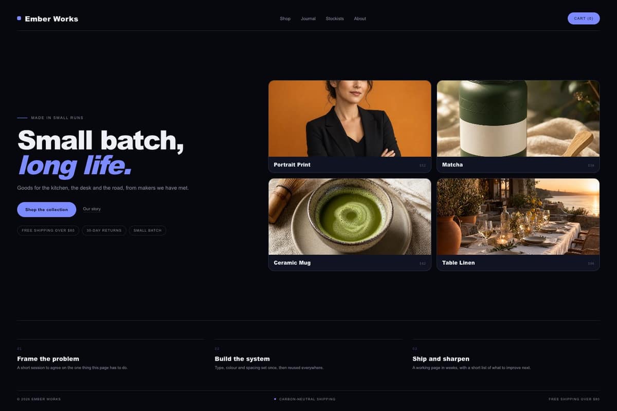 Ember Works — full page preview