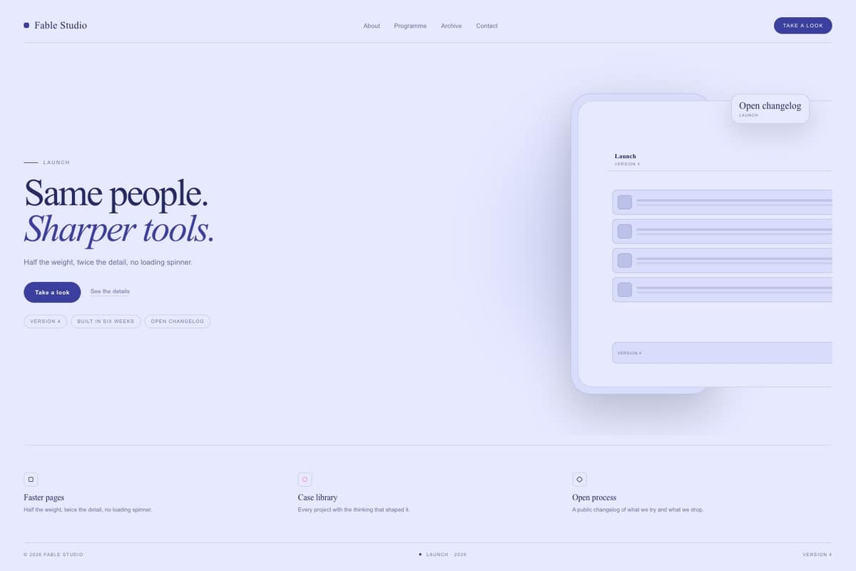 Fable Studio — full page preview