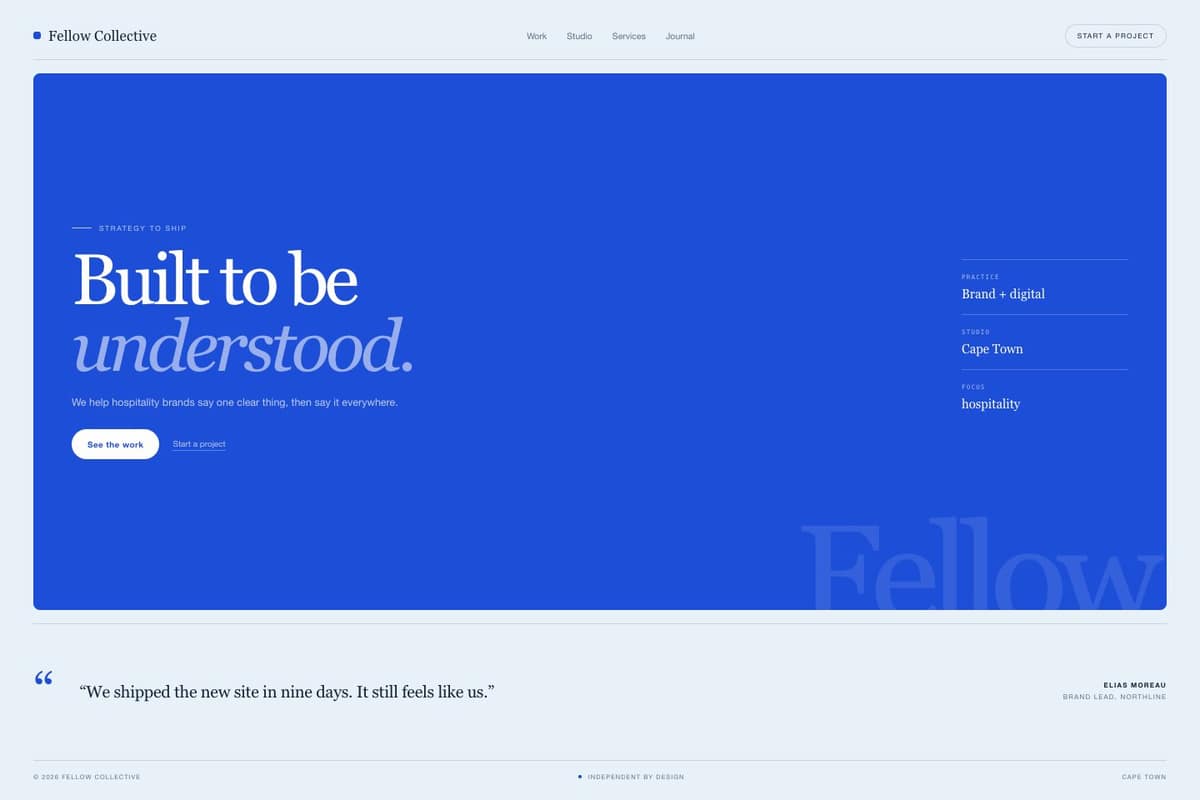 Fellow Collective — full page preview