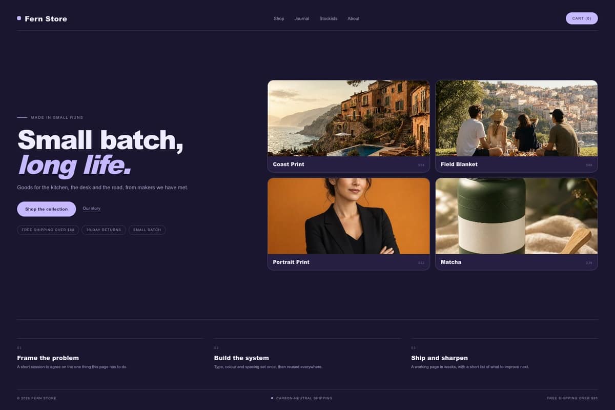 Fern Store — full page preview