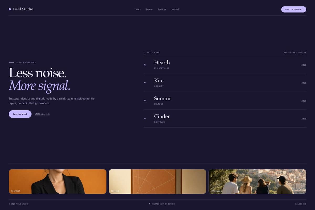 Field Studio — full page preview