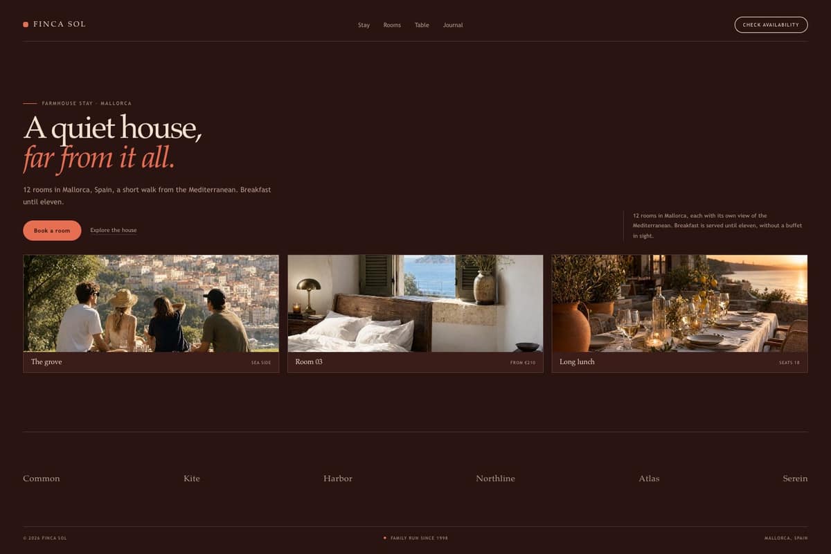 Finca Sol — full page preview