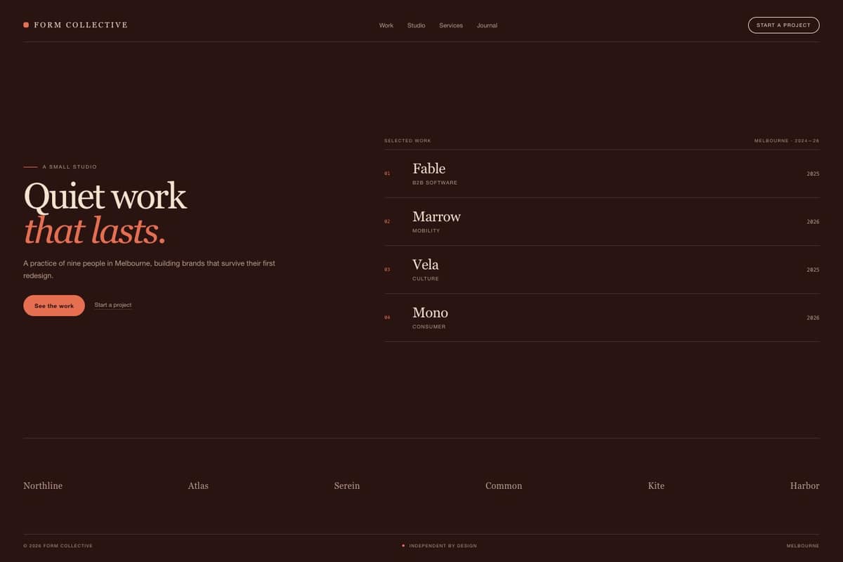 Form Collective — full page preview