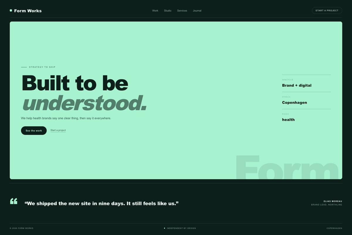 Form Works — full page preview