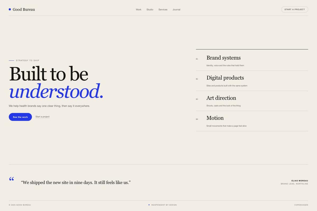 Good Bureau — full page preview