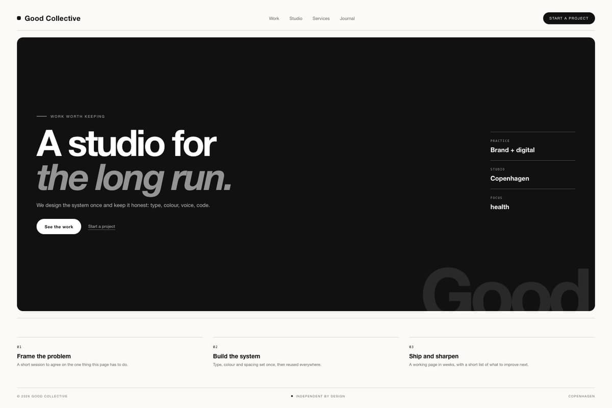 Good Collective — full page preview