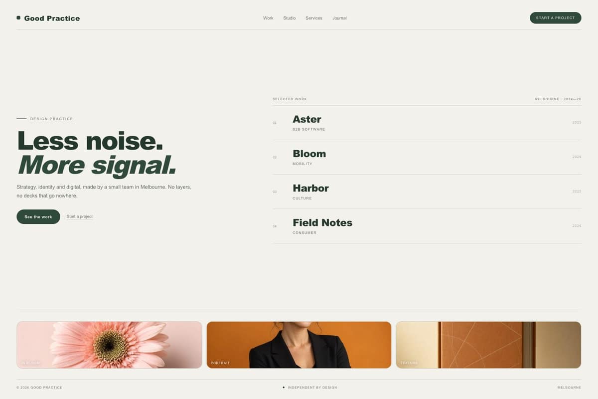 Good Practice — full page preview