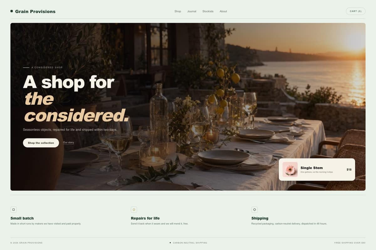 Grain Provisions — full page preview