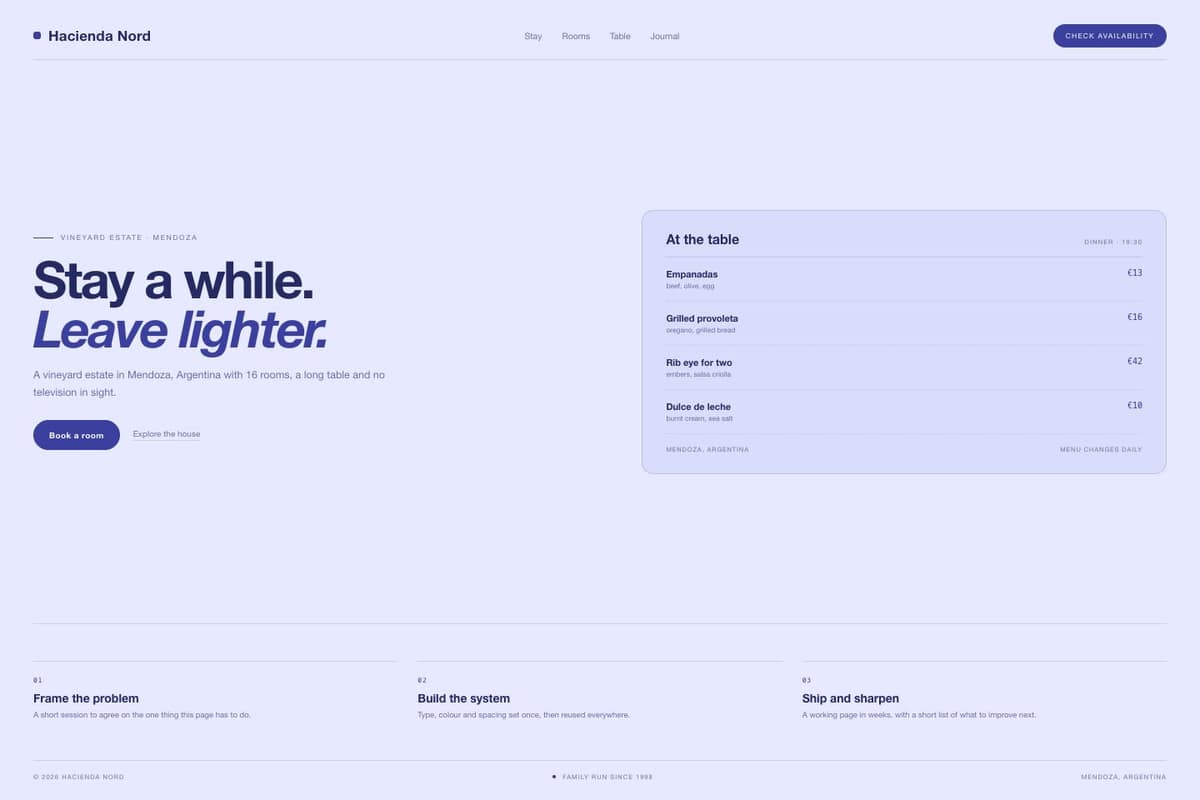 Hacienda Nord — full page preview