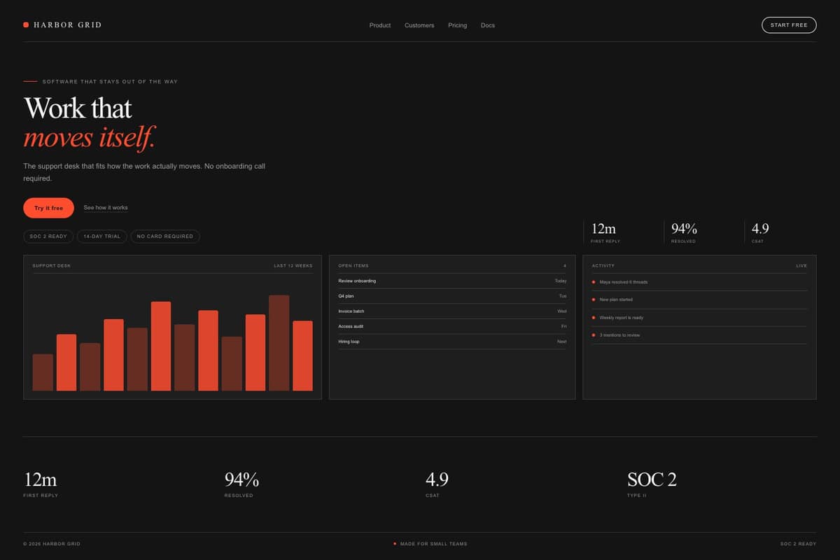 Harbor Grid — full page preview