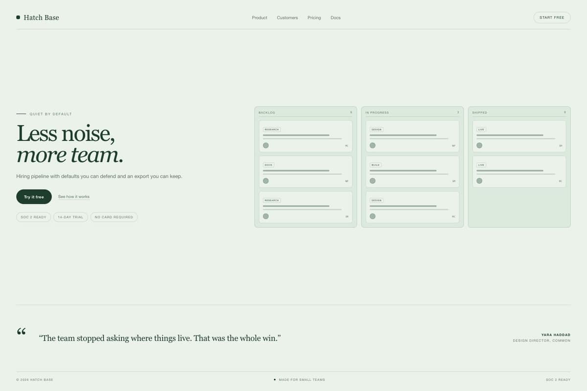Hatch Base — full page preview