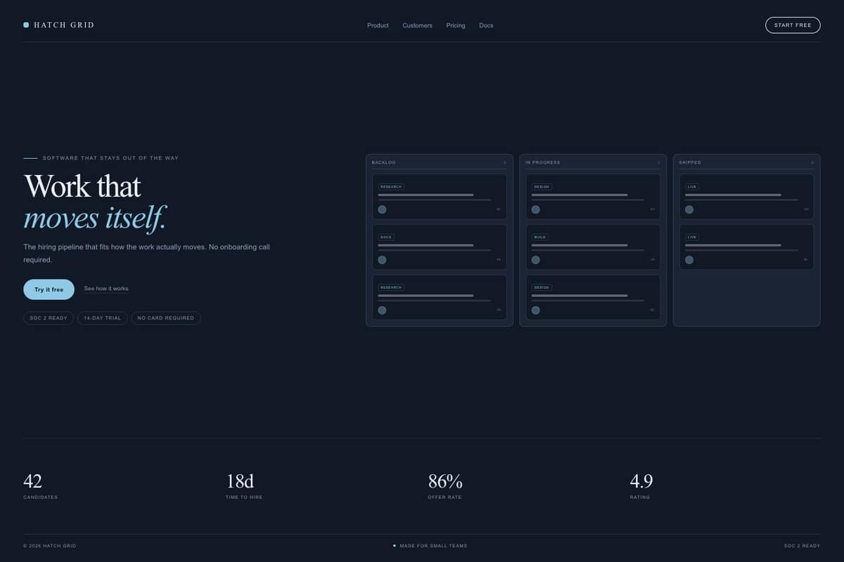 Hatch Grid — full page preview
