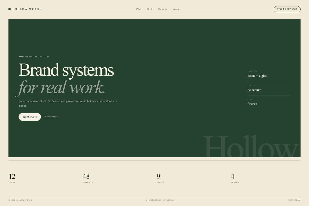 Hollow Works — full page preview