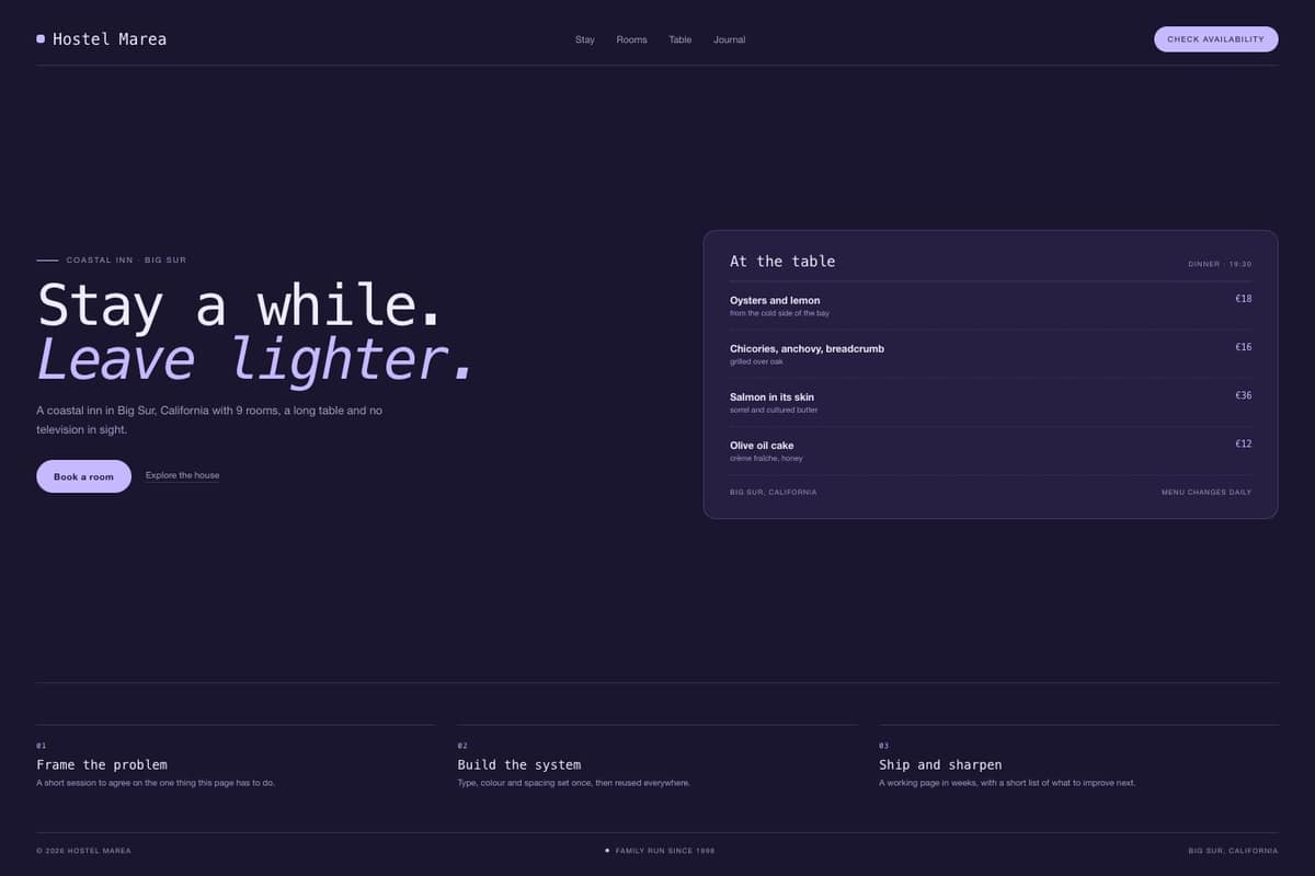 Hostel Marea — full page preview
