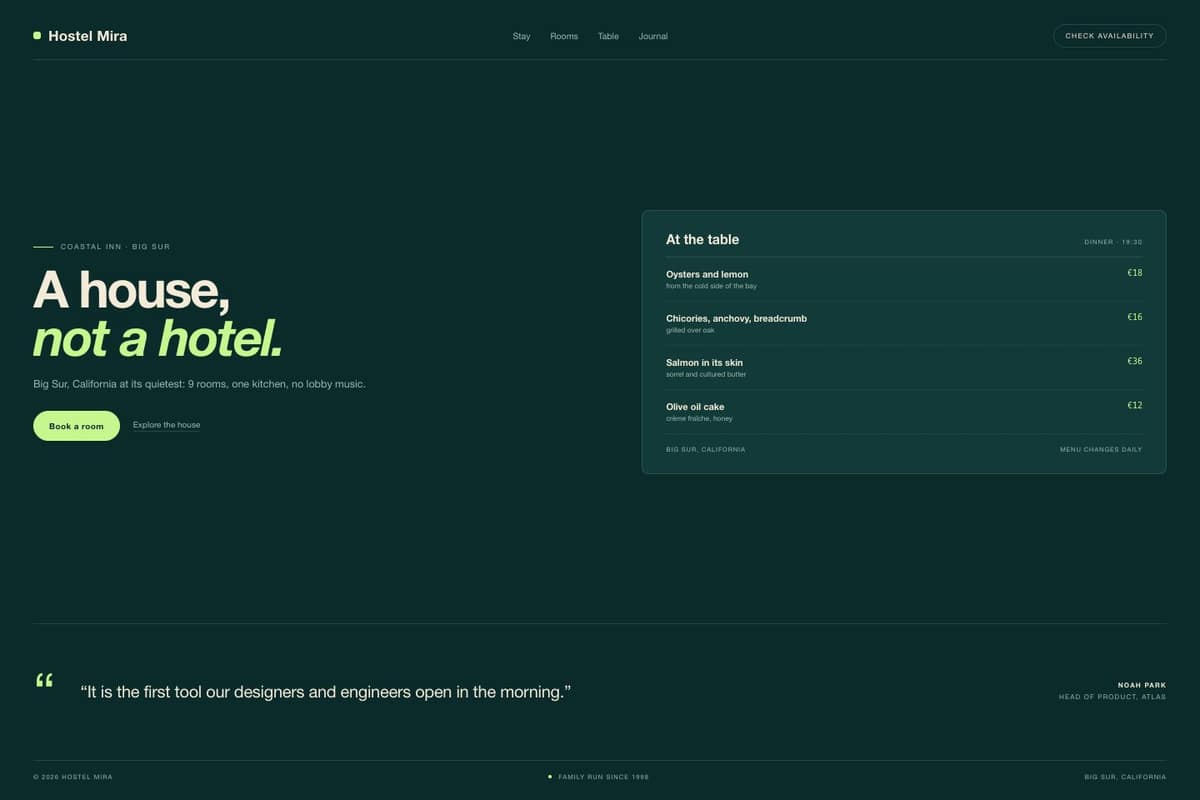 Hostel Mira — full page preview