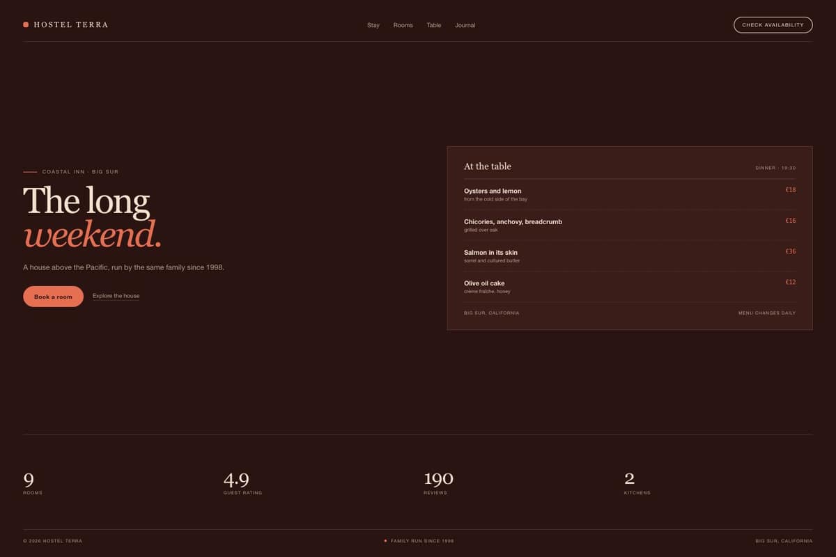 Hostel Terra — full page preview