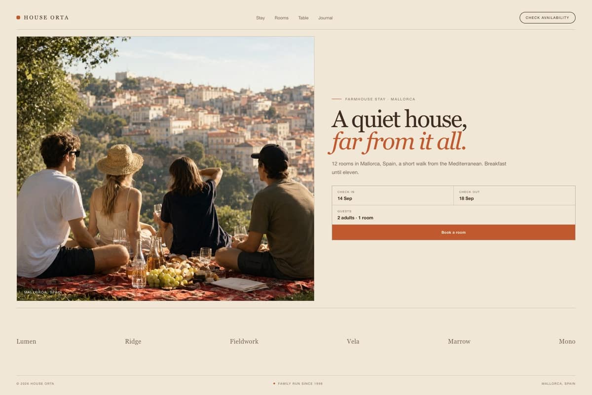 House Orta — full page preview