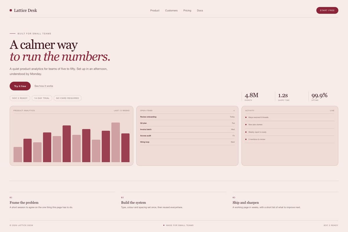 Lattice Desk — full page preview