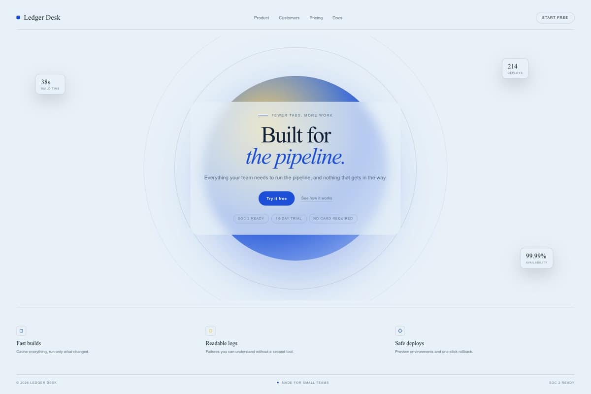 Ledger Desk — full page preview
