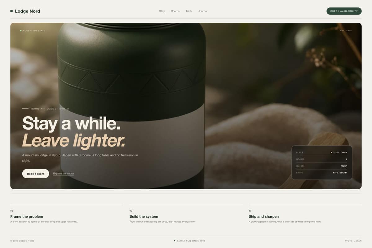 Lodge Nord — full page preview