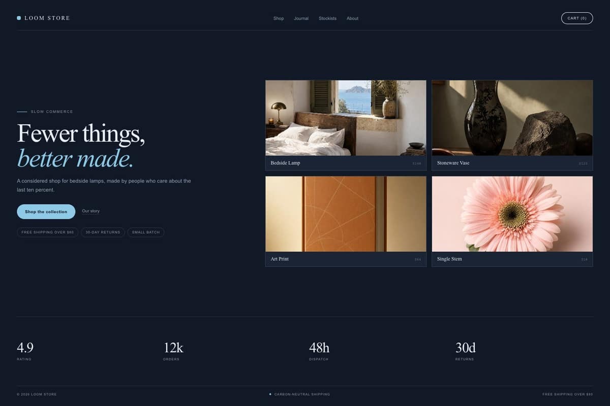 Loom Store — full page preview