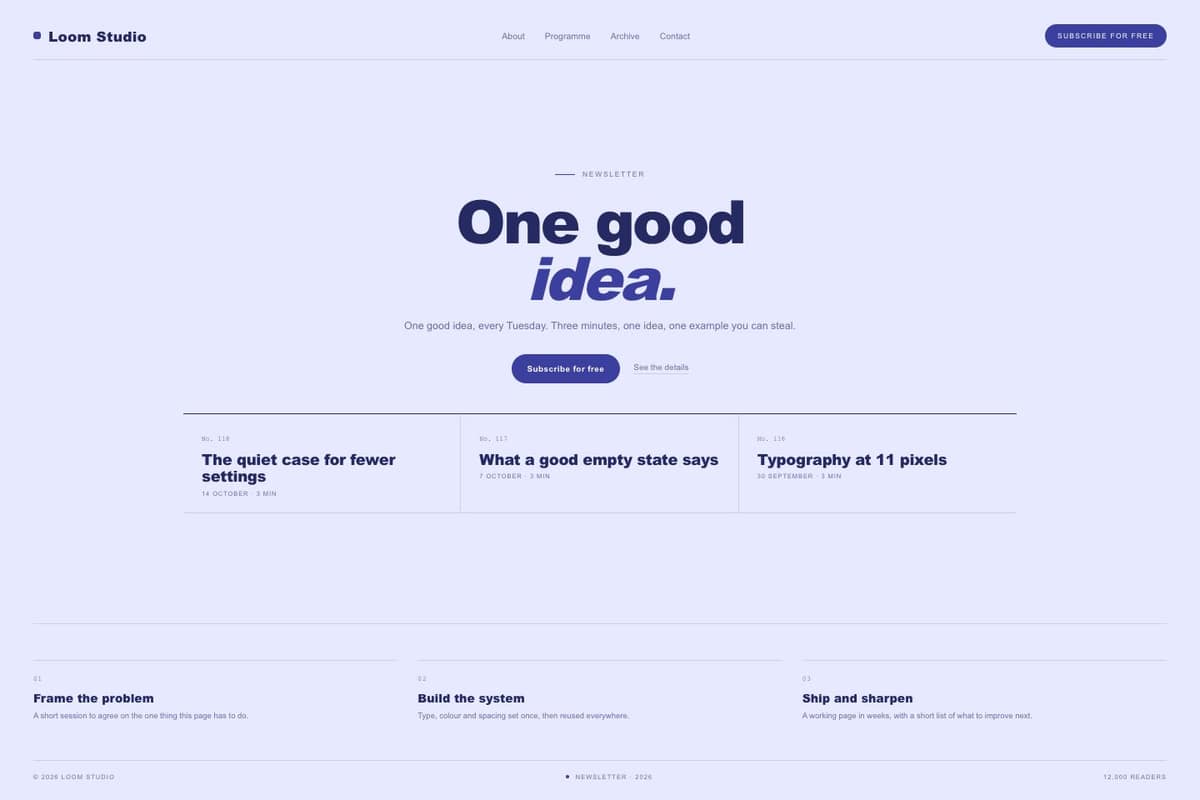 Loom Studio — full page preview