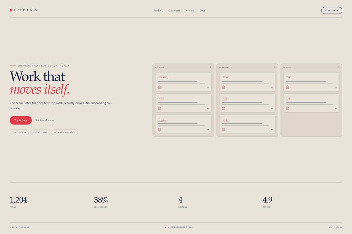 Loop Labs — full page preview