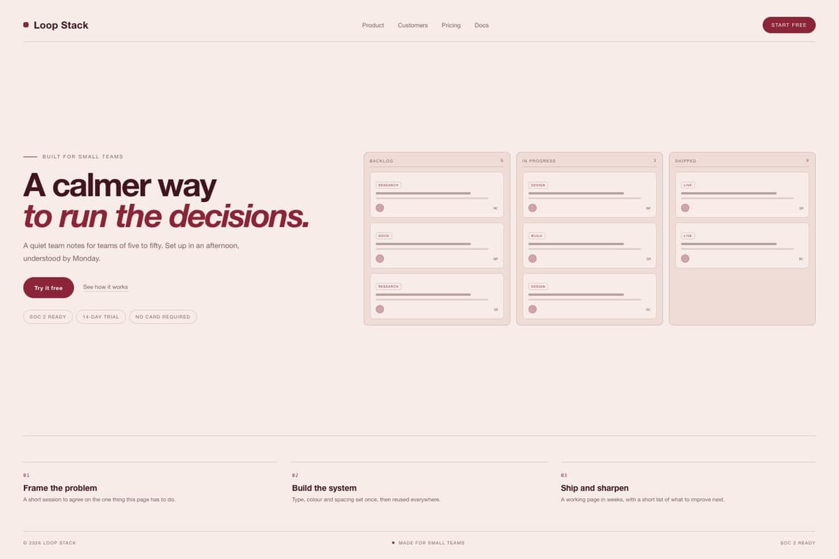 Loop Stack — full page preview