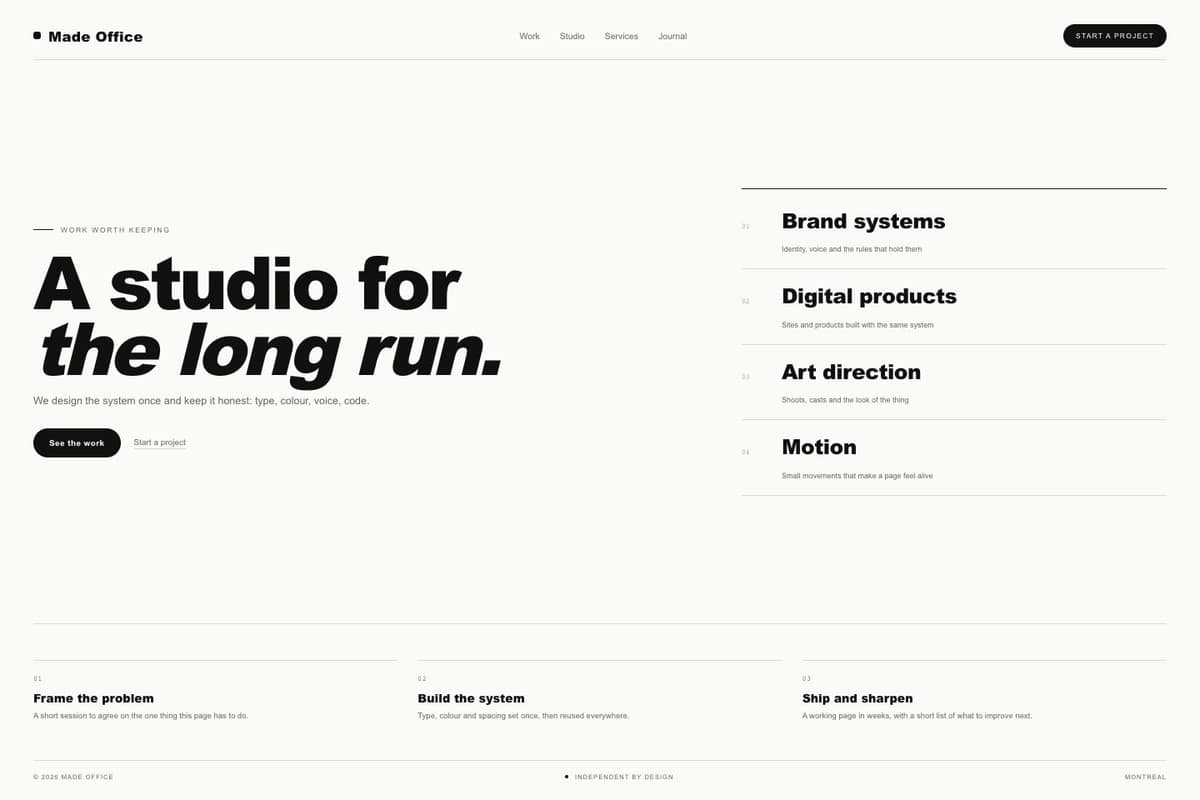 Made Office — full page preview