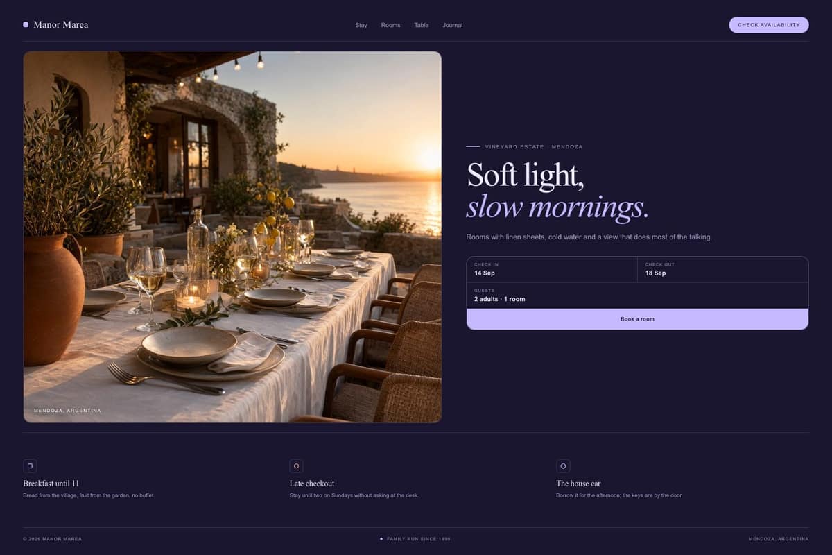 Manor Marea — full page preview