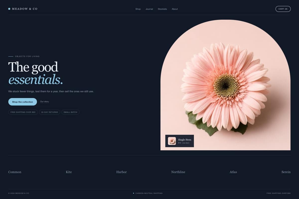Meadow & Co — full page preview