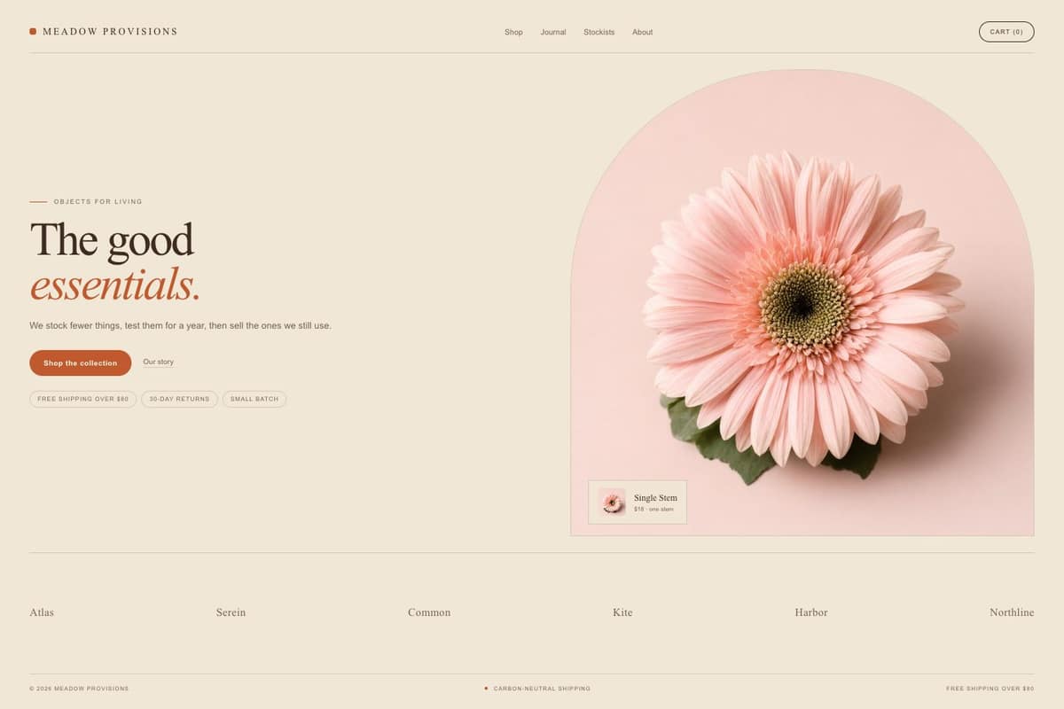 Meadow Provisions — full page preview
