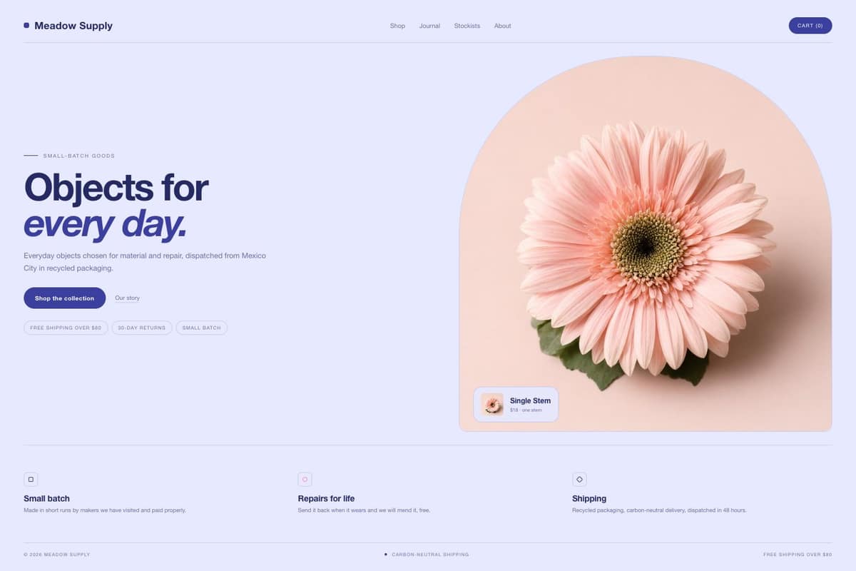 Meadow Supply — full page preview