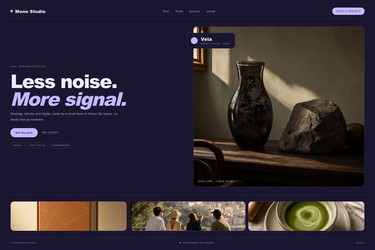 Mono Studio — full page preview