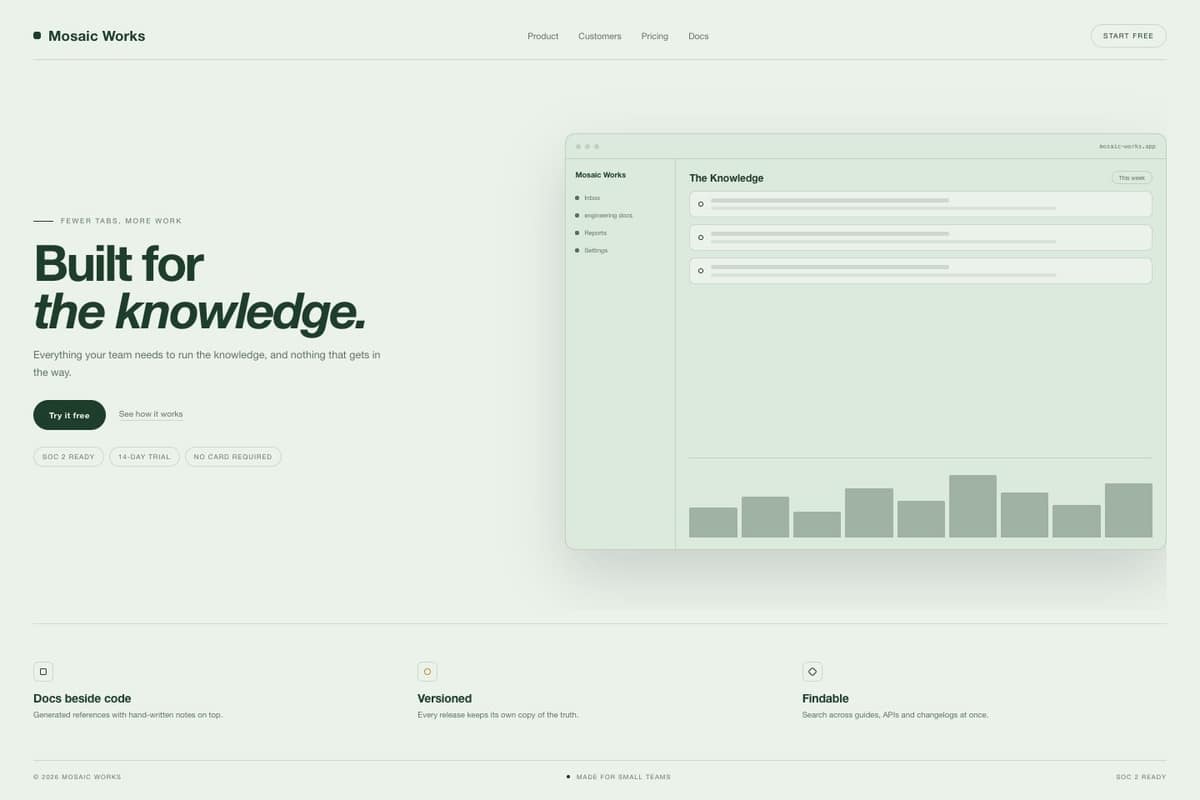 Mosaic Works — full page preview