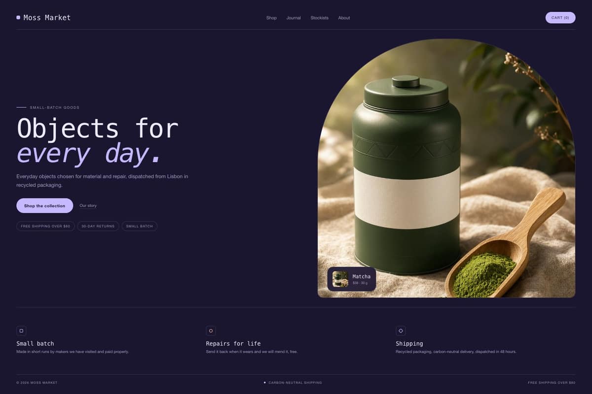 Moss Market — full page preview