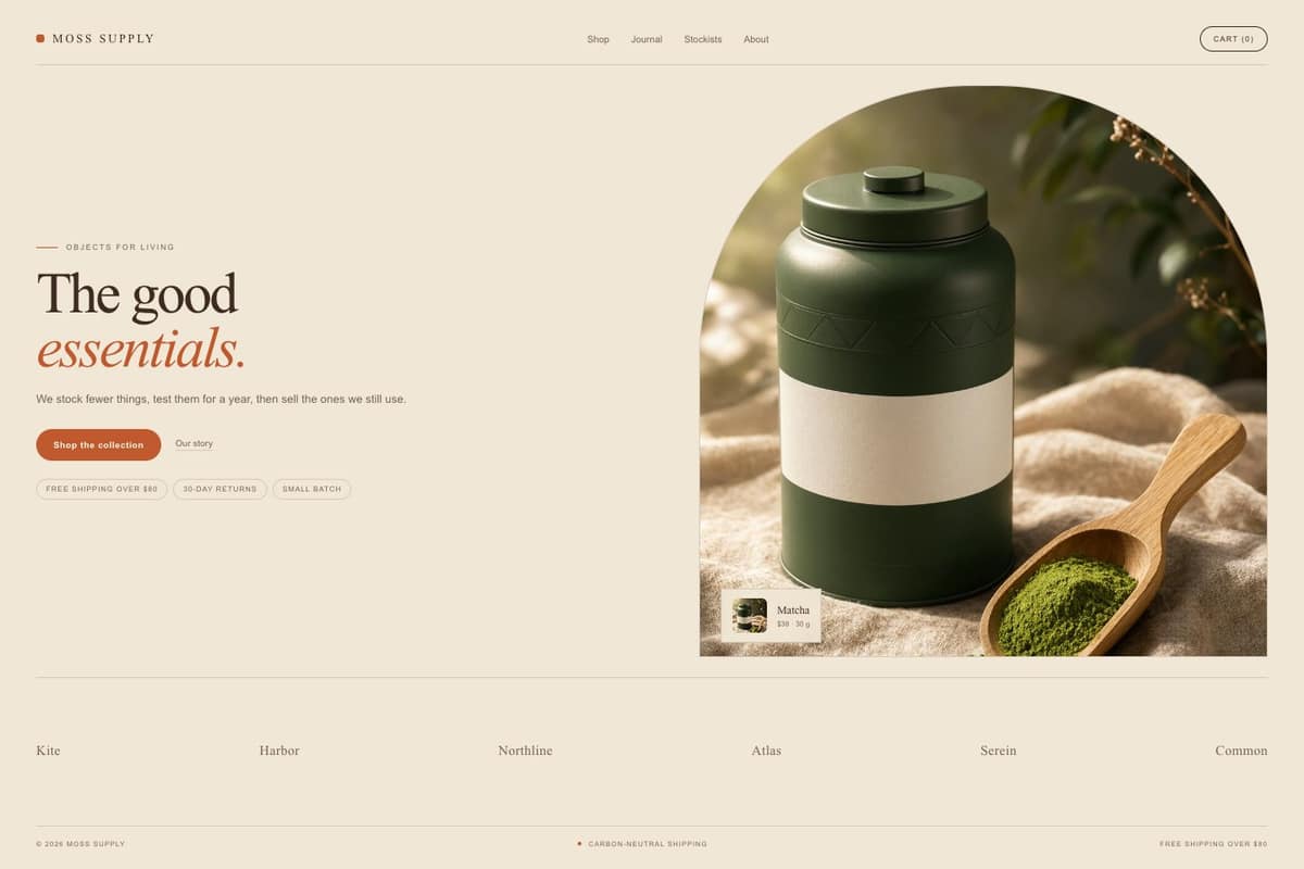 Moss Supply — full page preview