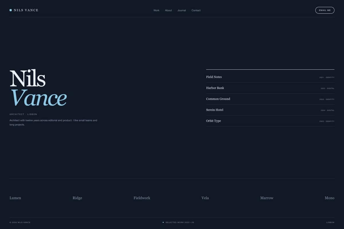 Nils Vance — full page preview