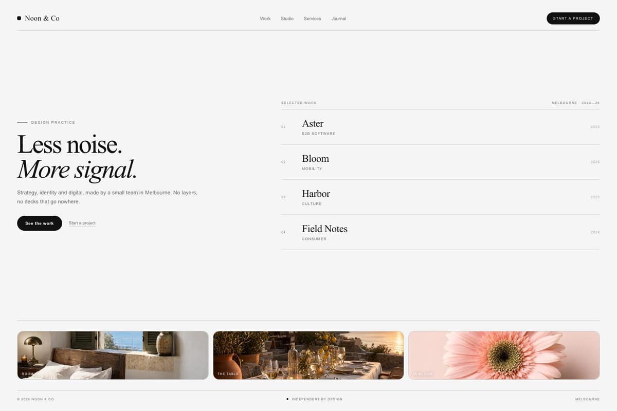 Noon & Co — full page preview