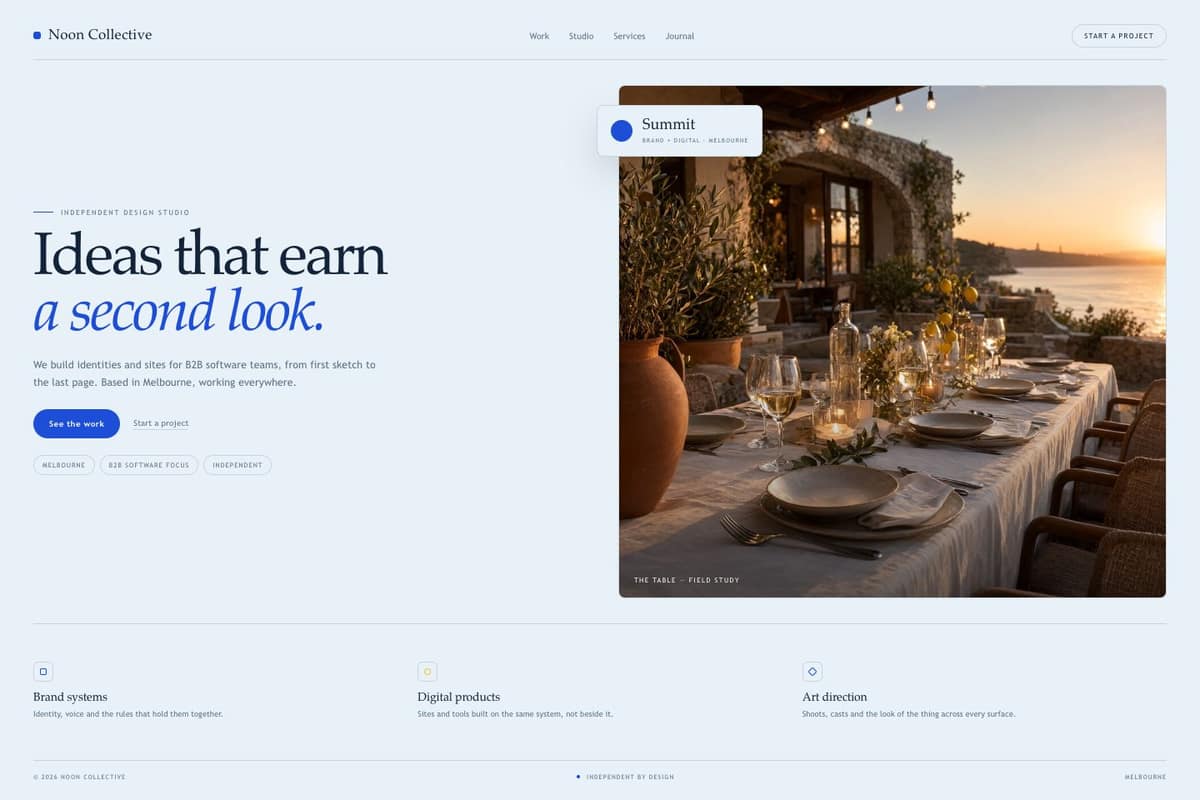 Noon Collective — full page preview