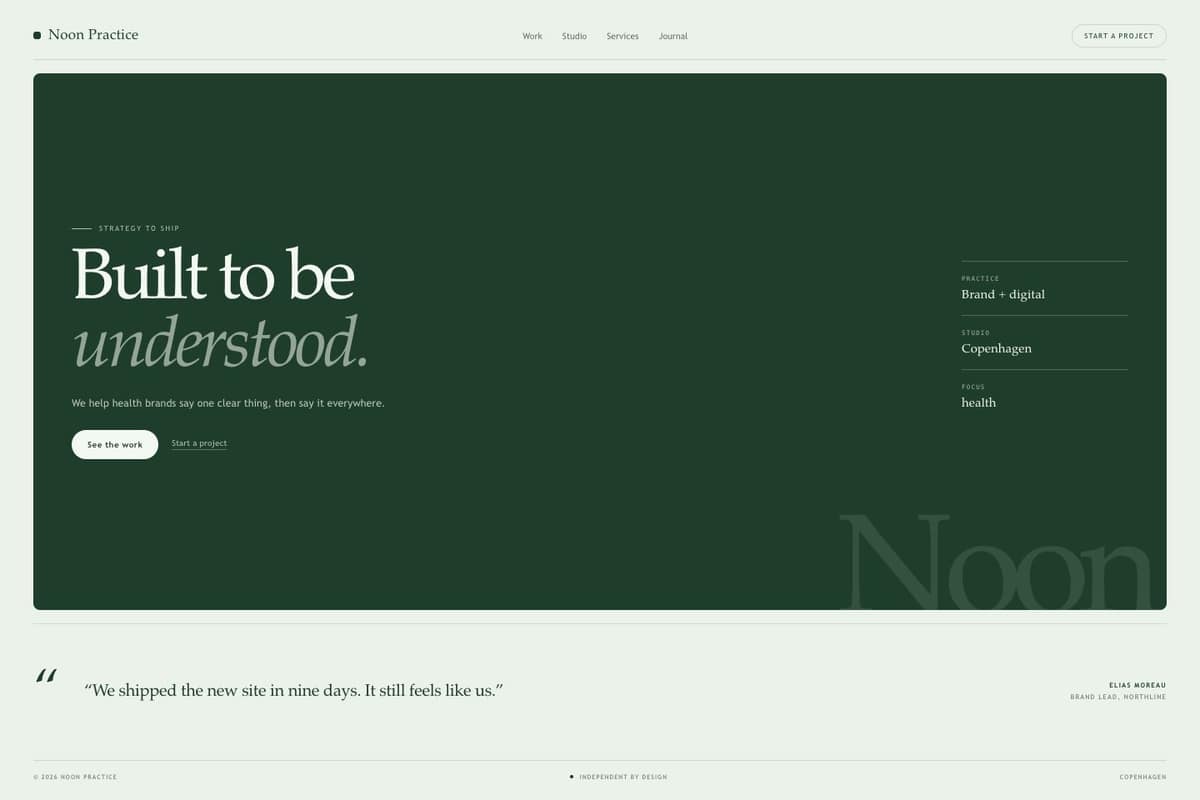 Noon Practice — full page preview