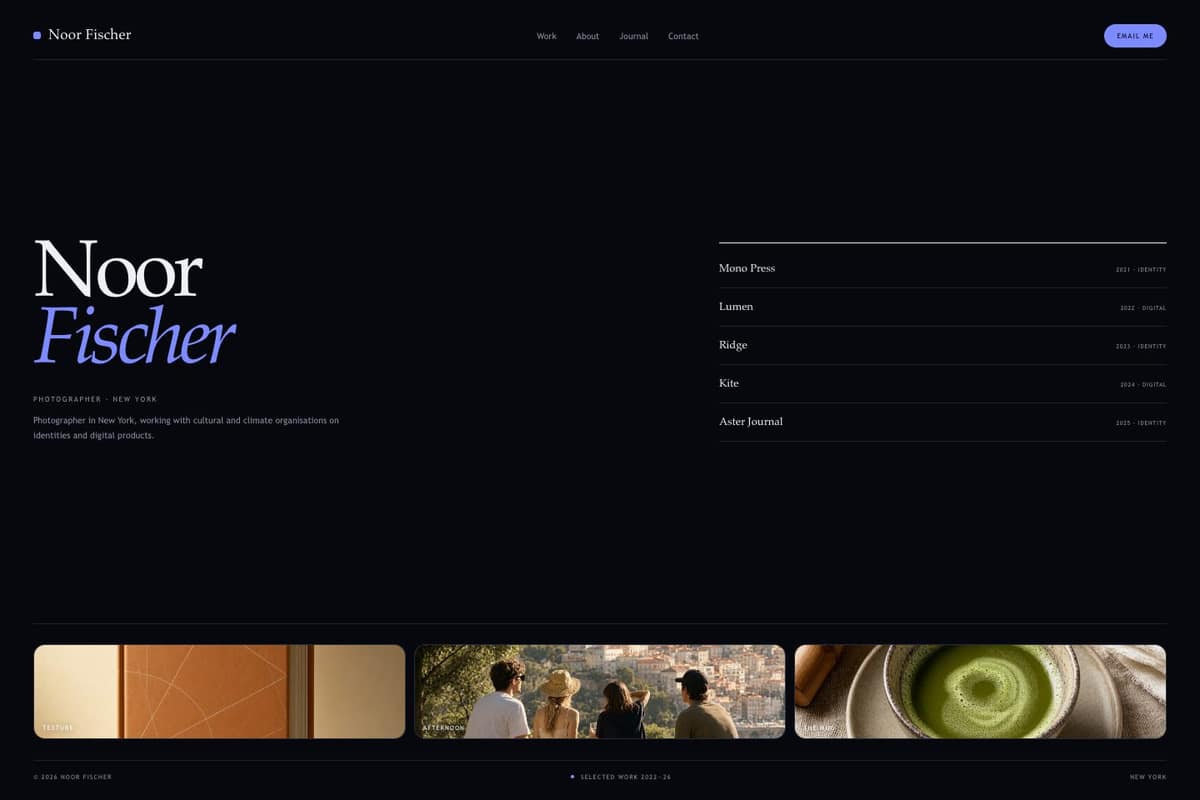Noor Fischer — full page preview