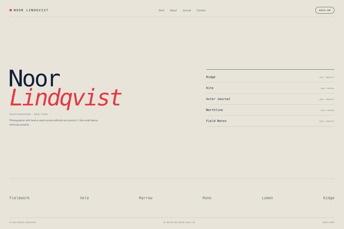 Noor Lindqvist — full page preview