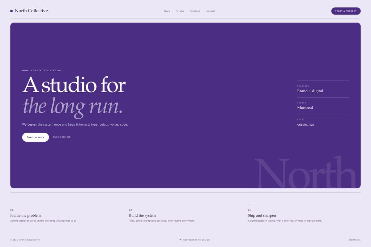 North Collective — full page preview