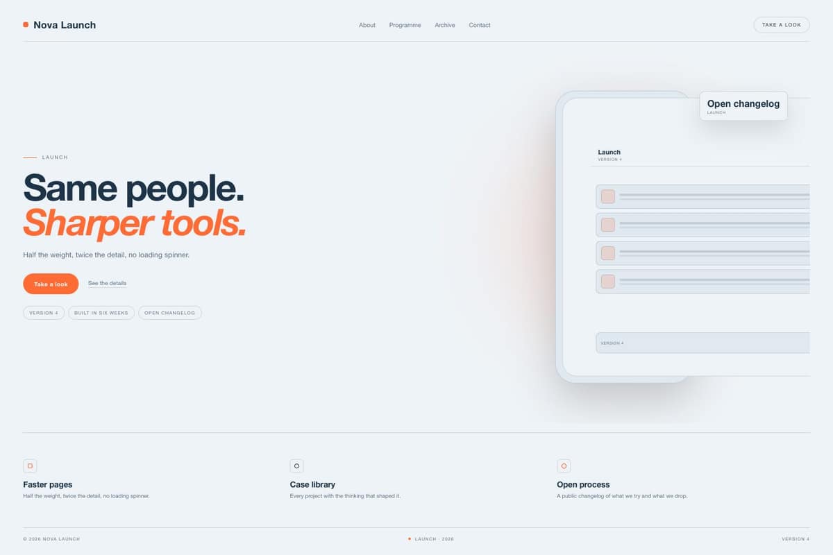Nova Launch — full page preview