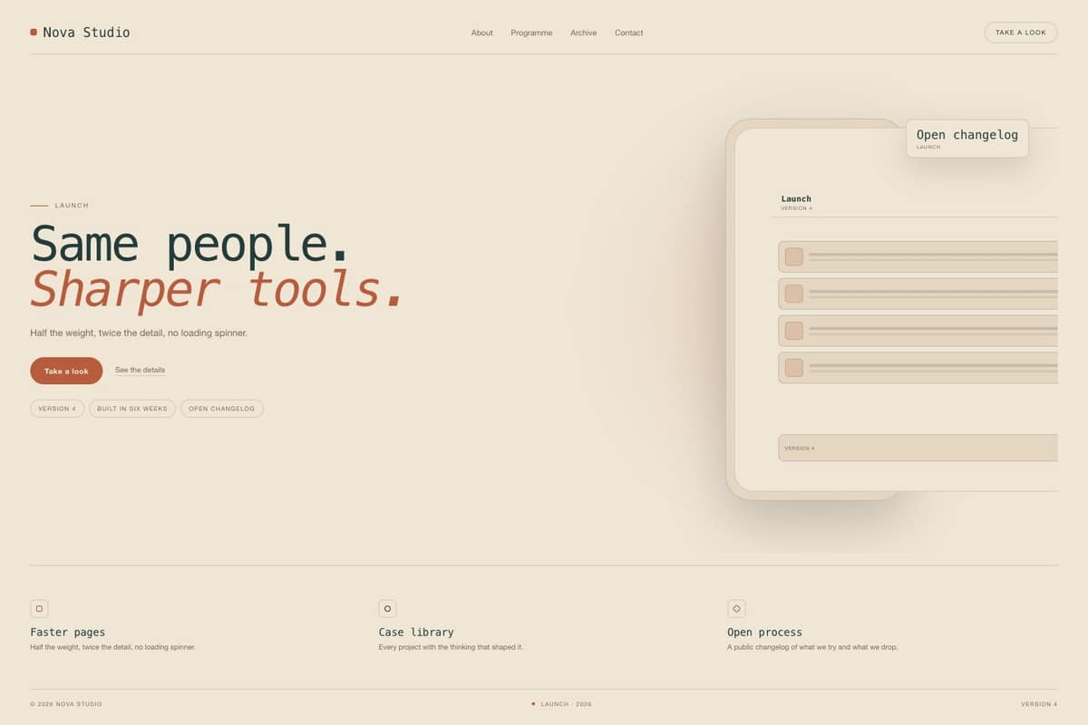 Nova Studio — full page preview